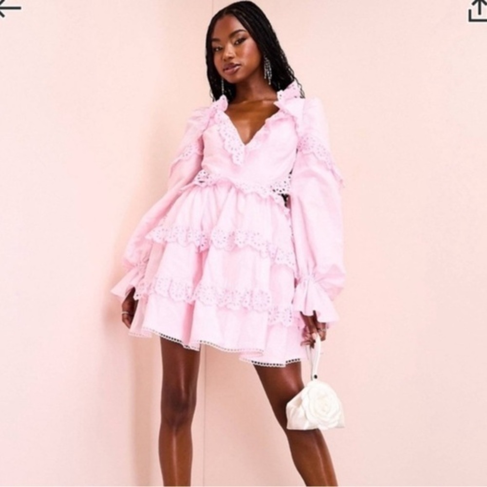 NWT ASOS Luxe broderie skater dress